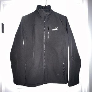 PUMA Full Zip Jacket Men Small Black Waterproof Cold Warm 97 Polyester 3 Spandex